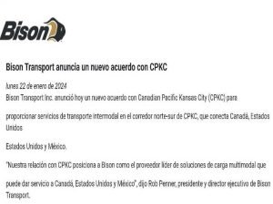 Priorizar estudios de trenes: CAF; CPKC acuerda con Bison; UP descenso intermodal
