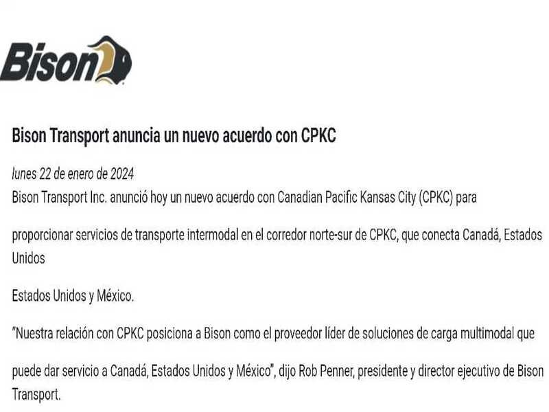Priorizar estudios de trenes: CAF; CPKC acuerda con Bison; UP descenso intermodal